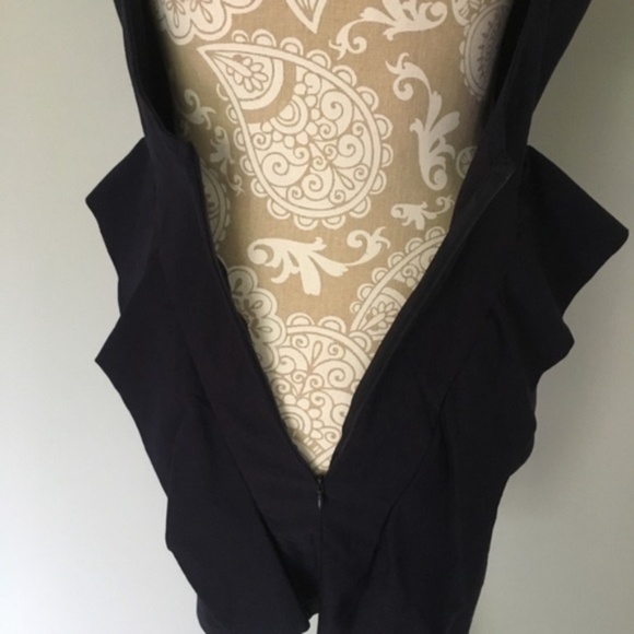 Yetts LA // Navy Ruffle Bodycon Open Back Dress L dr1 - Picture 6 of 8